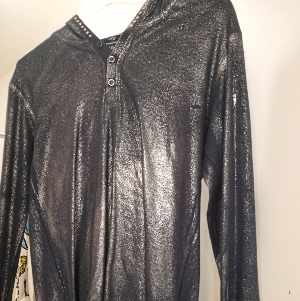 Men's shiny shirt Blue